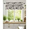 thumbnail image 2 of Farmhouse Black Floral Valances for Windows Linen Boho Flower Rustic Country Valance Rod Pocket Light Filtering Short Window Treatments Curtains for Kitchen Bathroom Living Room Bedroom, 42 x 12 Inch, 2 of 7
