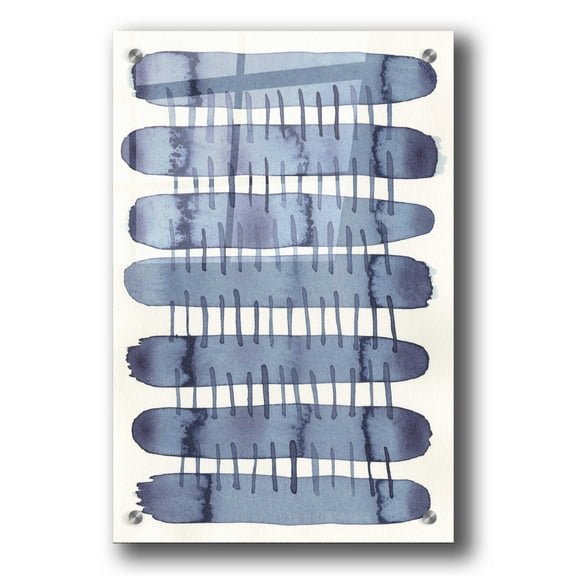 Epic Art 'Indigo Stitchy I' by Nikki Galapon, Acrylic Glass Wall Art, 24"x36"