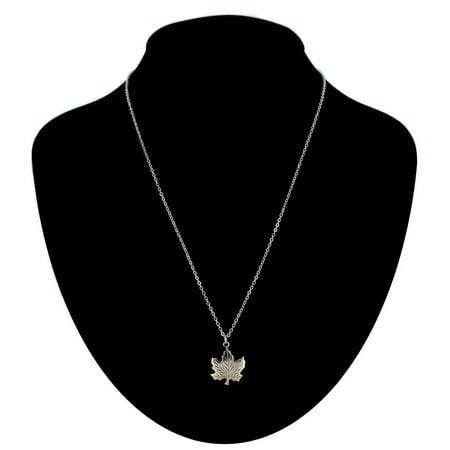 - Canadian Maple Leaf Symbol Silver Tone Charm Pendant Necklace Made In USA