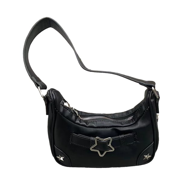 Minnieouse Bolso de hombro ligero y portátil para personas que viajan, bolso de hombro para las axilas, bolsos para las axilas Bolsas de mensajero y de hombro negro