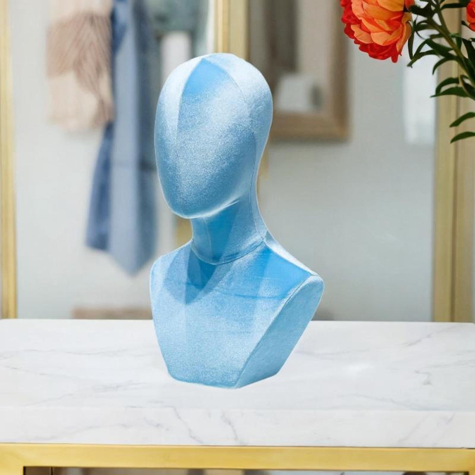 TOOYFUL Display Stand Versatile Mannequin Head Model for Hats Headband Headphone Light Blue