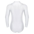thumbnail image 4 of Kaerm Men's Sparkling Rhinestones Dance Shirt Long Sleeve Leotards Salsa Rumba Latin Dance Bodysuit White 3XL, 4 of 5