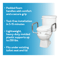 thumbnail image 3 of Carex Raised Toilet Seat with Handles, Standard Round Toilets, Adds 3.5" to Height, 250 lb Capacity, 3 of 12