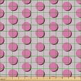 thumbnail image 2 of Ambesonne Pink Fabric by the Yard Upholstery, Abstract Polka Dots Pattern, 2 Yards, Pink and Pale Mauve, 2 of 5