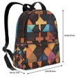 thumbnail image 3 of Lightweight Backpack With Adjustable Shoulder Strap Empty Bag Upright 12×14.5in For Weekend Holiday Travel Hiking Saddlebrown Colorful Houndstooth Hand-Drawn Sketch_1, 3 of 5