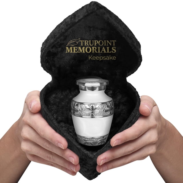 Urna de Cremación Trupoint Memorials Blanca Pequeña para Adultos