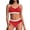 Red, variant on Ahabrexf High Waisted Bikini Sets for Women 2 Pc Swimsuits with Tummy Control Color Block Swimwear
