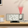 thumbnail image 4 of Reloj Despertador con Espejo LED Digital Electrónico USB Recargable Modo de Atenuación Automática Proyector Pequeño Snooze 12/24H Configuración LCD Pa blanca negra perfecl Despertador digital, 4 of 7