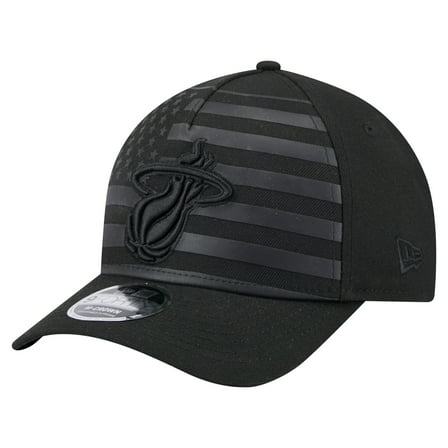 Men's New Era  Black Miami Heat Game Day Flag A-Frame 9FORTY Adjustable Hat