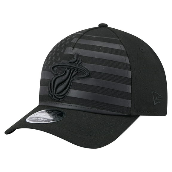 Men's New Era  Black Miami Heat Game Day Flag A-Frame 9FORTY Adjustable Hat