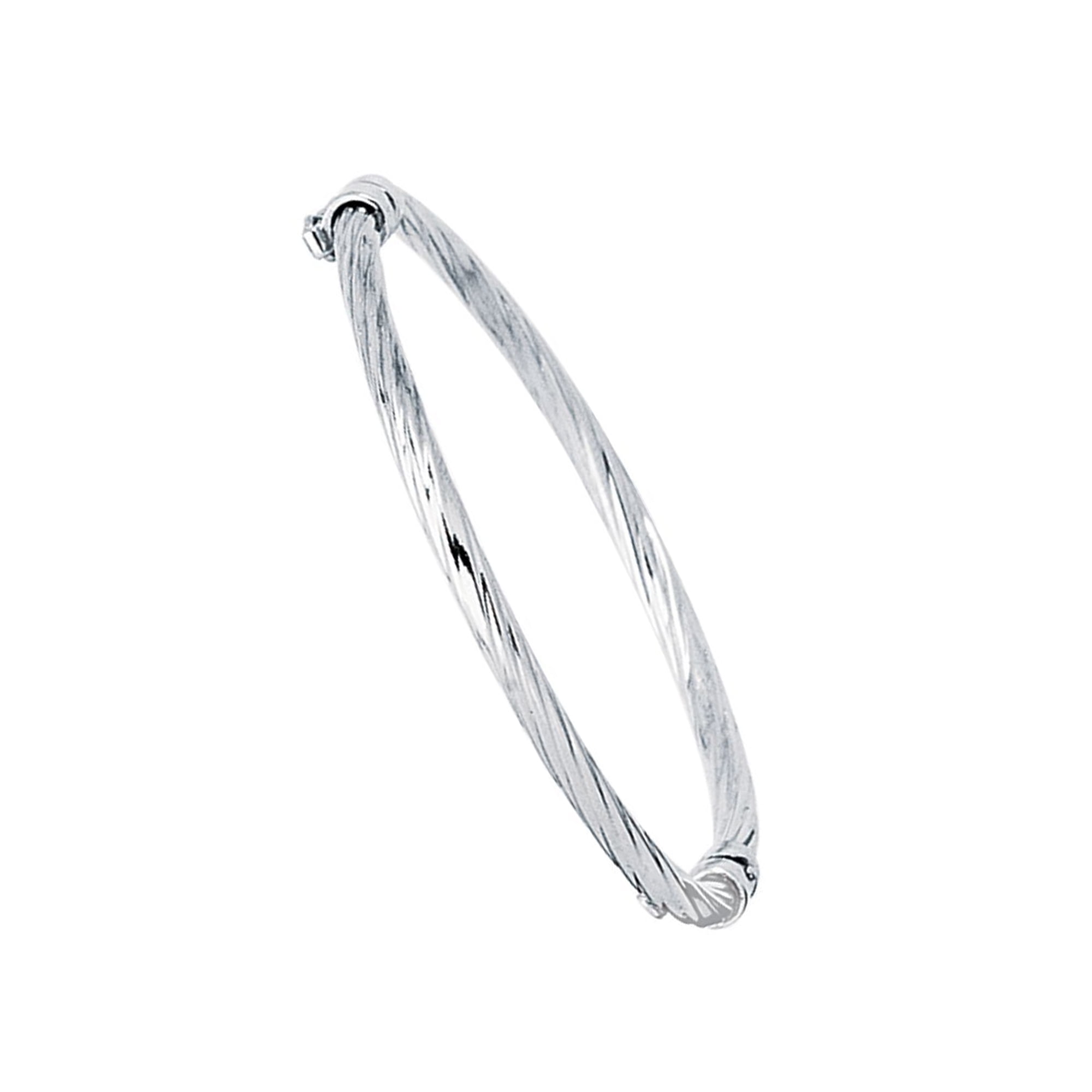 Ritastephens Sterling Silver Polished Twisted Bangle Bracelet 7.5