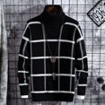thumbnail image 2 of Suéter navideño para hombre, ropa de invierno 2020, suéteres gruesos y cálidos a cuadros para hombre, suéteres clásicos de moda de cuello alto para hombre, jersey cálido para hombre, 2 of 5