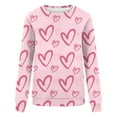thumbnail image 5 of Qertyioot T-Shirt Graphique de la Saint-Valentin pour Femmes à Manches Longues, Col Rond, Hauts Récréatifs, 5 of 5