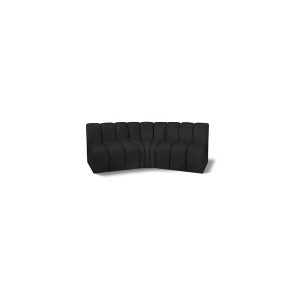 Meridian Furniture Arc Black Boucle Fabric Modular Sectional