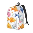 thumbnail image 3 of Casual Canvas Backpack Without Interlayer Large Capacity Stick Bag Design For Outdoor Shopping Office Outdoor Sports Cute Fish Medium, 3 of 7