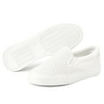 thumbnail image 5 of Womens Slip on Sneakers Comfortable Walking Shoes Perforated Fashion Sneaker in White, 5 of 7