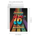 thumbnail image 5 of Koyal Wholesale Jumbo Happy Birthday Card with Envelope, Vintage Rainbow Happy 16th Birthday Card with Blank Space, 1-Pk, 5 of 5