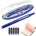 thumbnail image 1 of Musbetu Retractable Fountain Pen Fine Nib Set 0.38mm Black/Blue Ink Transparent Barrel Pen with 5 Refillable Ink Cartridges for Sketching Journaling Calligraphy, 1 of 7