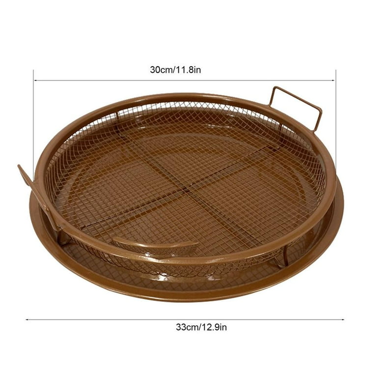 2pc Set Air Fryer Basket For Oven Stainless Steel Crisper Food