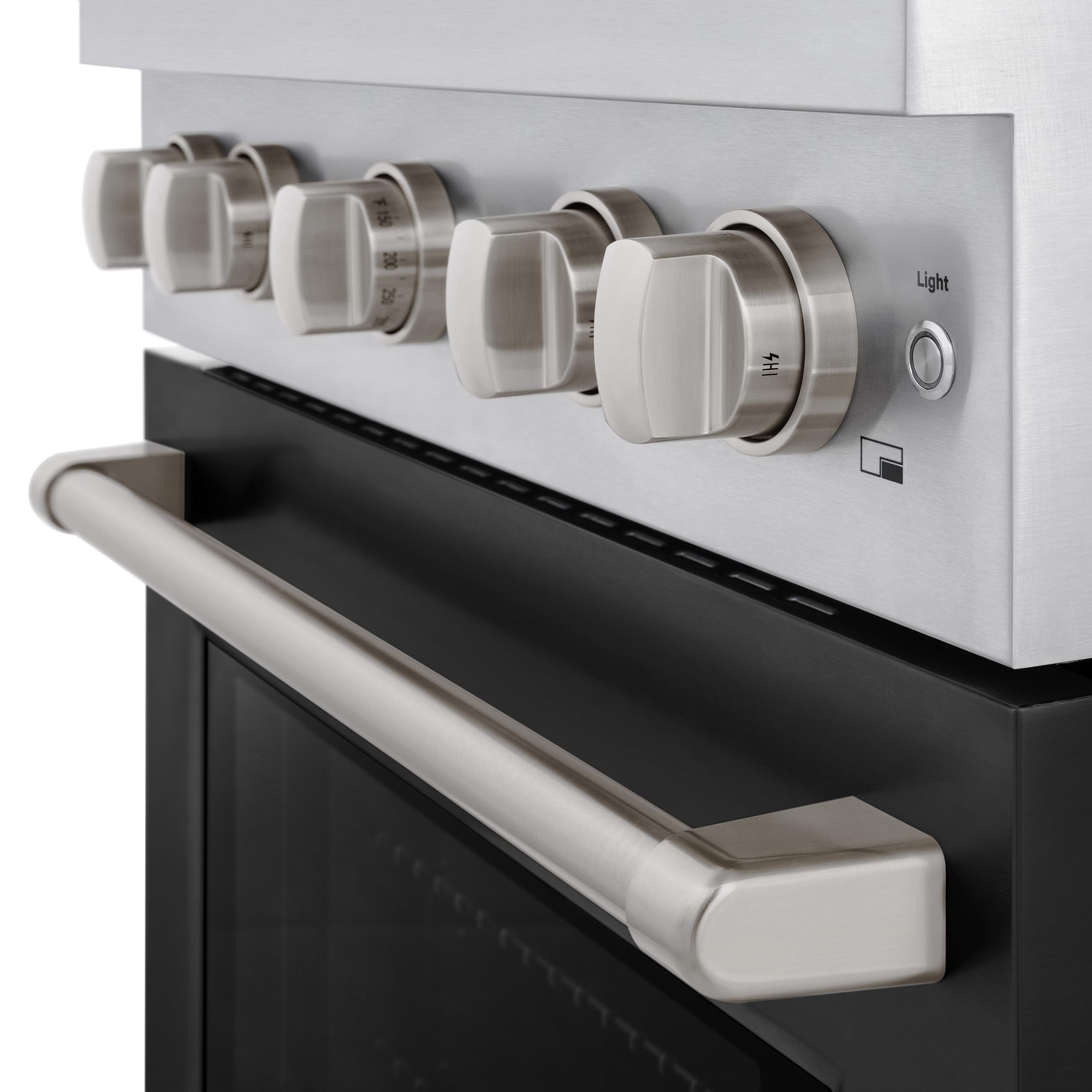 ZLINE 30" 4.2 cu. ft. Paramount Dual Fuel Range with 4 Burners in Stainless Steel with Black Matte Door, SDR-BLM-30