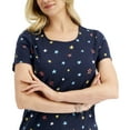 thumbnail image 2 of Karen Scott Women's Scoop Neckline Short Sleeve Star Power Tee Intrepid Blue (Intrepid Blue, XL), 2 of 3