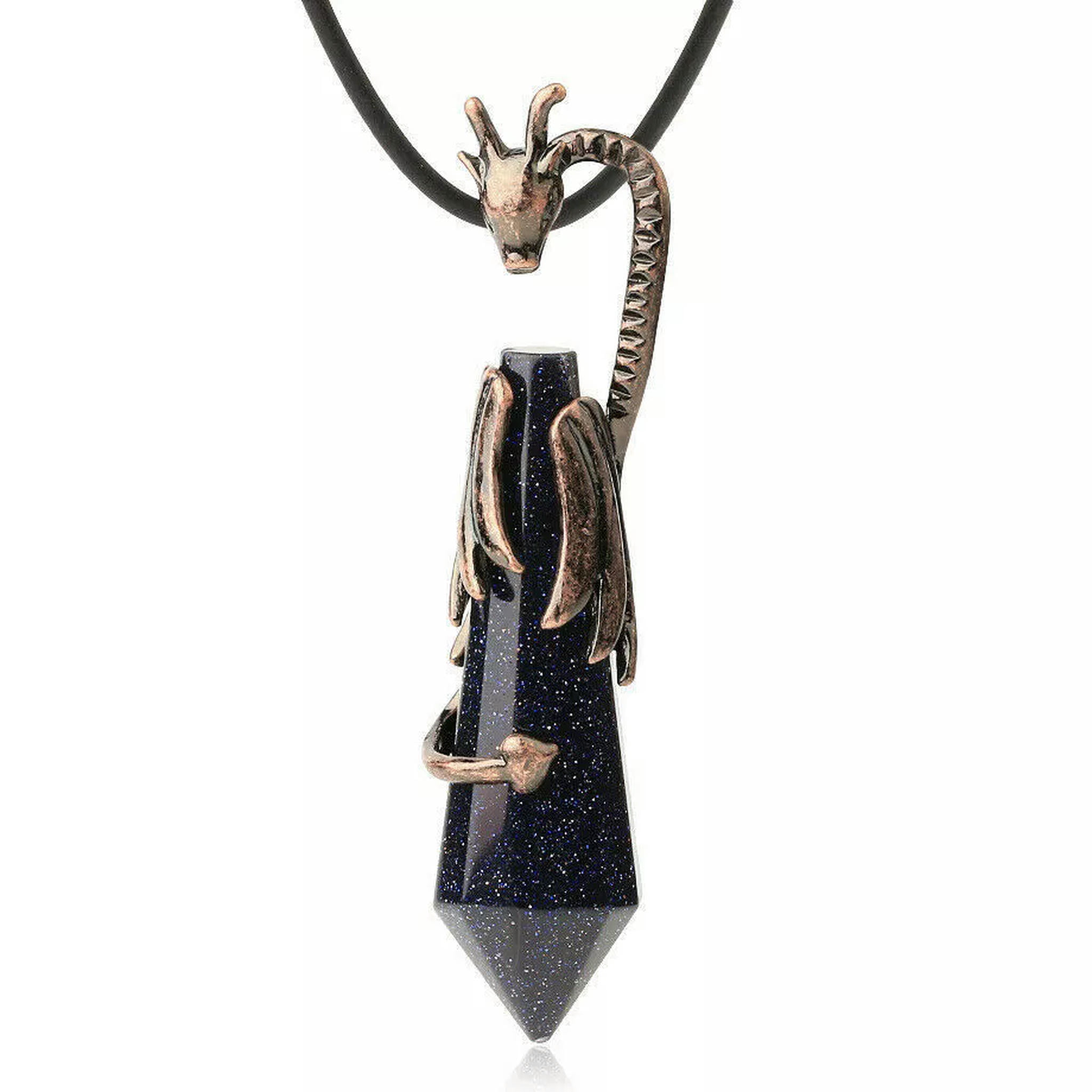 HOOUN 5pcs Natural Blue Sand Stone Flying Dragon Pendants Demon Dragon Around Column
