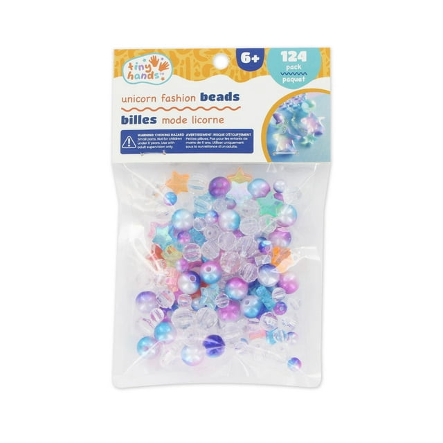 TINY HANDS Perles mode licorne, 124 un., formes assorties