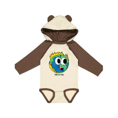 

Inktastic This is Fine with Earth on Fire Gift Baby Boy or Baby Girl Long Sleeve Bodysuit