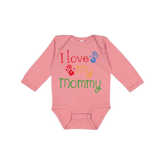 Inktastic I Love My Mommy Handprints Boys or Girls Long Sleeve Baby Bodysuit