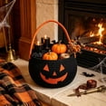 thumbnail image 6 of Sahpxhe Halloween Baskets Pumpkin Ghost Cotton Rope Woven Candy Basket,Handheld Storage Bucket Gift Basket for Trick or Treat,Halloween Party,9.84x7.87in Black-A, 6 of 8