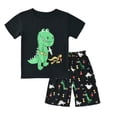 thumbnail image 2 of WOLLED Toddler Baby Boys Summer Dinosaurs Shorts Set Outfits Cartoon Pattern T-Shirts and Shorts Set for 2-6 Years Old, 2 of 9