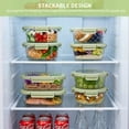 thumbnail image 4 of 36 Pcs Glass Food Storage Containers with Tempered Lids Set, Borosilicate Oven-Safe(-4°F~950°F), Airtight Meal Prep Lunch Box Containers (18 Containers & 18 Lids), Green, 4 of 7