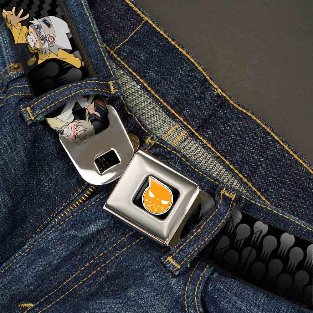 Soul Eater Logo Full Color Black Orange Soul Eater Soul & Maka Chop! Black Seatbelt Belt Standard - image 2 of 3