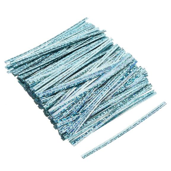Uxcell Foil Twist Ties 4" Plastic Closure Tie for Tying Bread, Candy, Cookies, Gift Bags, Dark Blue 500 Pack