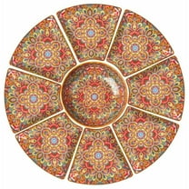 TAUFIKT 9-piece Bohemian Style Tableware Set for Home, Restaurant, Party and Gathering, Orange