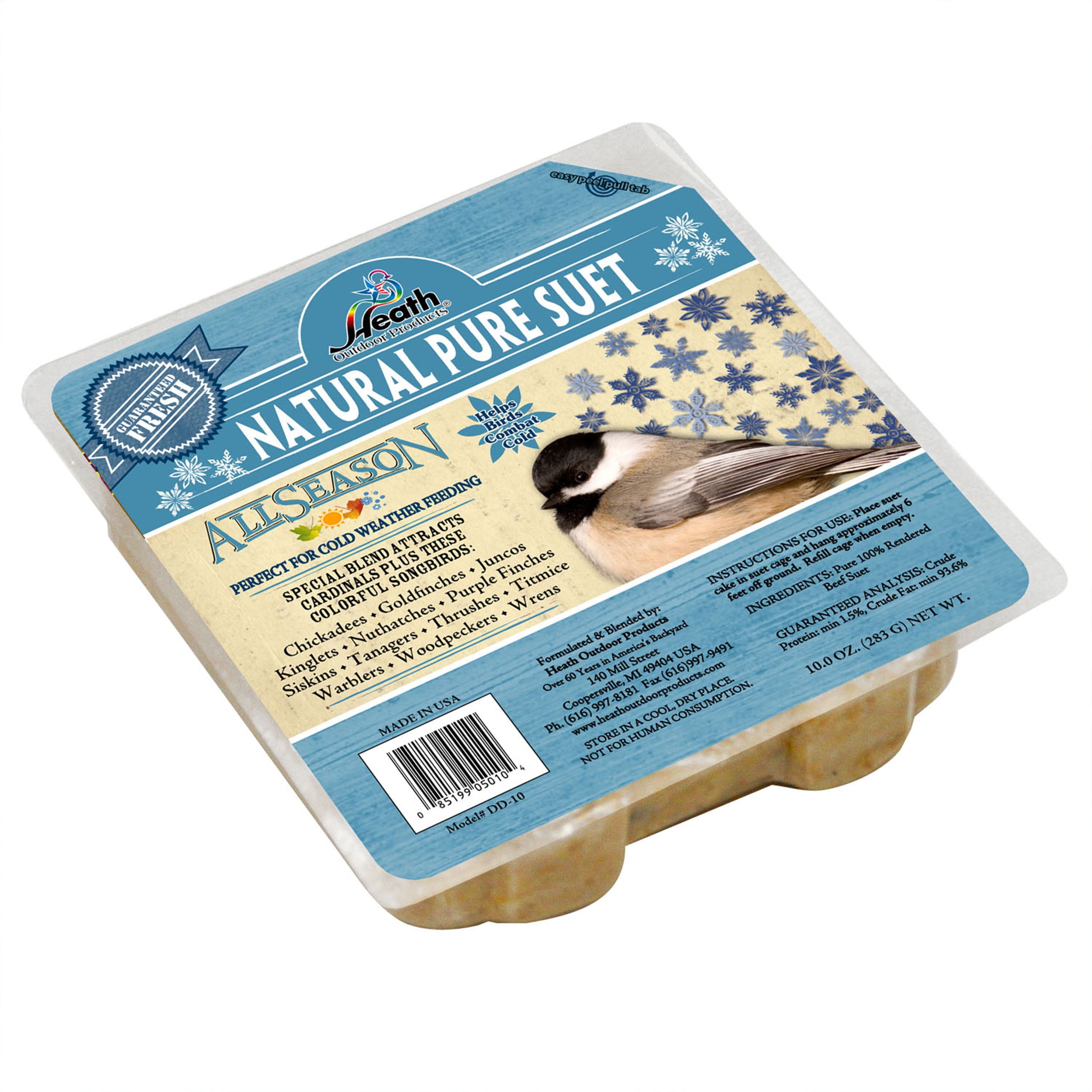 Heath Outdoor Products Wild Bird Suet Cake Pure Suet 12 Pack