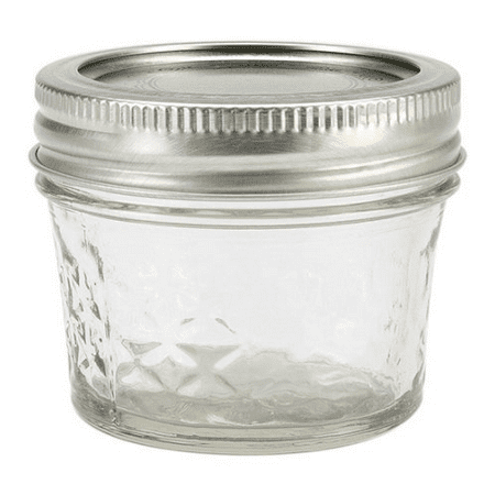 Ball Quilted Crystal Mason Jar w/Lid & Band, Regular Mouth, 4 Ounces, 12