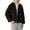 Black, variant on Women's Fashionable Commuting Collar Double Row Buckle Short Woolen Loose Coat Black XXL