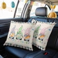 thumbnail image 4 of Easter Decorative Throw Pillow Covers 20x20 Inch Set of 2 Gnome Bunny Carrot Home Decor Pillow Cases for Couch, Rabbit Ears Floral Butterfly Cushion Case for Living Room Bedroom Bed Car Chair, 4 of 9