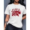 thumbnail image 1 of Camiseta informal y elegante con estampado de corazón de cerdito para mujer negra, cuello redondo, manga corta, para el Día de la Madre., 1 of 7