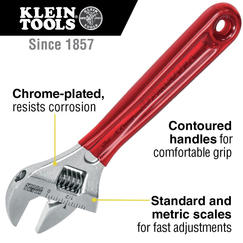 Klein Tools Adj. Wrench Extra Capacity 6-1/2In