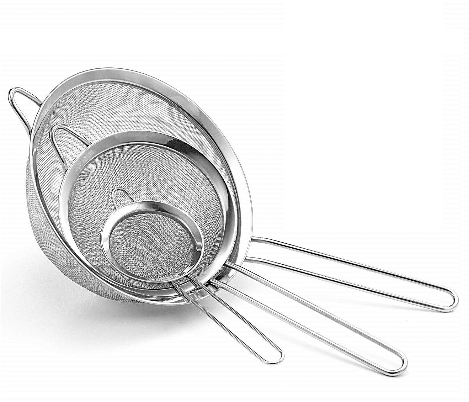 Kitchen Strainer Fine Mesh Pasta Flour Stainless Steel Colander Sifter Sieve