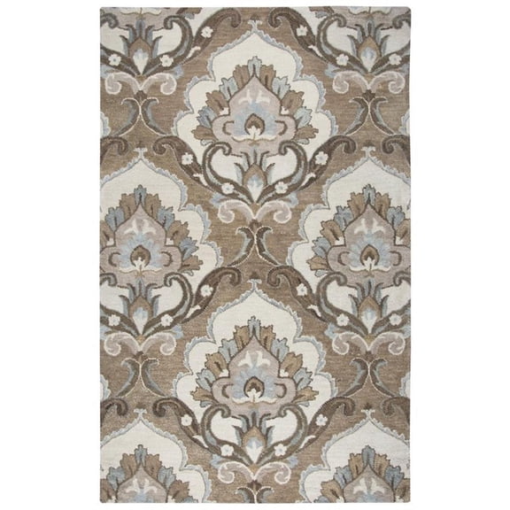 Alora Decor Napoli 10' x 14' Medallion Mocha/Ivory Hand-Tufted Area Rug