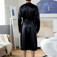 thumbnail image 5 of JTieacloth Lightweight Nightwear Mens Thin Bathrobe Long Cardigan Imitation Silk Nightgown Ice Silk Pajamas Men's Home Wear Summer Nightgown Black, 5 of 6