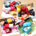 thumbnail image 6 of 48 Pcs Cardboard Ring Gift Boxes with Ribbon Bows - 1.57x1.57 Inches Small Square Jewelry Boxes, Assorted Colors, Removable Tray, Fabric-Lined Interior, Ideal Gift for Her/Him, 6 of 7