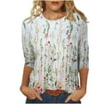 thumbnail image 1 of IROINNID en Solde T-shirt à Manches Longues en Polyester pour Femmes T-shirt Imprimé Confortable Blouse Mi-Longue Col Rond Hauts, Gris, 1 of 4