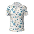 thumbnail image 2 of Daiia Rose Flowers Pattern Men’s Polo Shirts,Solid Deck Shirt,Classic Fit, Breathable Cotton Polo for Casual and Sport Wear-Small, 2 of 9