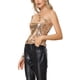 thumbnail image 4 of INSPIRAR CHIC Blusa de Mujer con Lentejuelas de Un Hombro, Manga Abullonada, para Fiesta de Cóctel, Brillante y Destellante, Color Champagne Dorado, 4 of 5