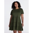 thumbnail image 2 of Time and Tru Women's and Women’s Plus Cotton Swing Dress with Short Sleeves, Sizes XS-4X, 2 of 6
