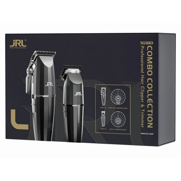 JRL Professional Onxy Clipper & Trimmer Collection + Charging Base Combo